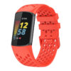 Fb.r71.6 Main Red StrapsCo Rubber Sport Band For Fitbit Charge 5 Silicone Strap