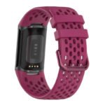 Fb.r71.6a Back Sangria Red StrapsCo Rubber Sport Band For Fitbit Charge 5 Silicone Strap