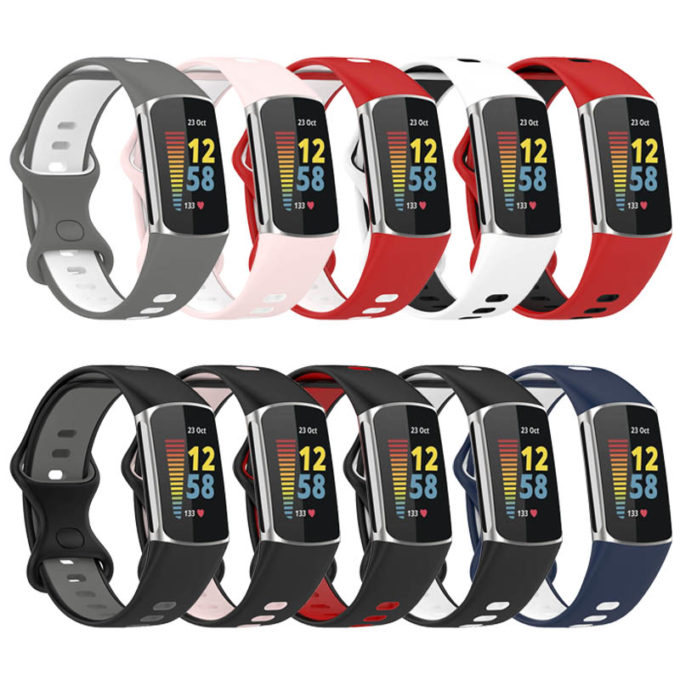 Fb.r72 All Color StrapsCo Infinity Sport Band For Fitbit Charge 5 Silicone Rubber Strap