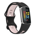 Fb.r72.1.13 Main Black & Pink StrapsCo Infinity Sport Band For Fitbit Charge 5 Silicone Rubber Strap