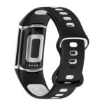 Fb.r72.1.22 Back Black & White StrapsCo Infinity Sport Band For Fitbit Charge 5 Silicone Rubber Strap