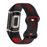 Fb.r72.1.6 Back Black & Red StrapsCo Infinity Sport Band For Fitbit Charge 5 Silicone Rubber Strap