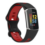 Fb.r72.1.6 Main Black & Red StrapsCo Infinity Sport Band For Fitbit Charge 5 Silicone Rubber Strap