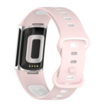 Fb.r72.13.22 Back Pink & White StrapsCo Infinity Sport Band For Fitbit Charge 5 Silicone Rubber Strap