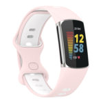 Fb.r72.13.22 Main Pink & White StrapsCo Infinity Sport Band For Fitbit Charge 5 Silicone Rubber Strap