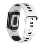 Fb.r72.22.1 Back White & Black StrapsCo Infinity Sport Band For Fitbit Charge 5 Silicone Rubber Strap