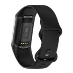 Fb.r73.1 Back Black StrapsCo Rubber Infinity Band For Fitbit Charge 5 Silicone Strap