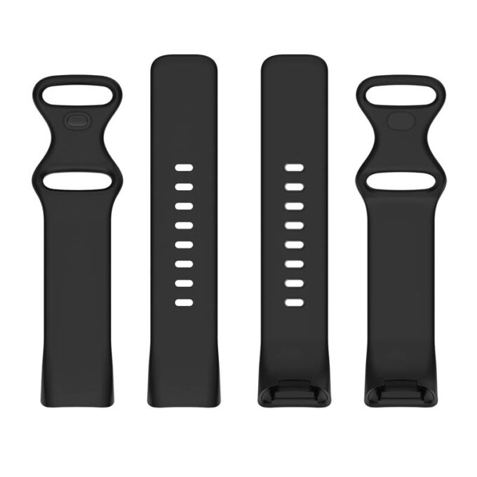 Fb.r73.1 Upright Black StrapsCo Rubber Infinity Band For Fitbit Charge 5 Silicone Strap