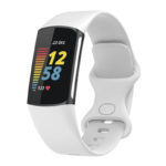 Fb.r73.22 Main Bright White StrapsCo Rubber Infinity Band For Fitbit Charge 5 Silicone Strap