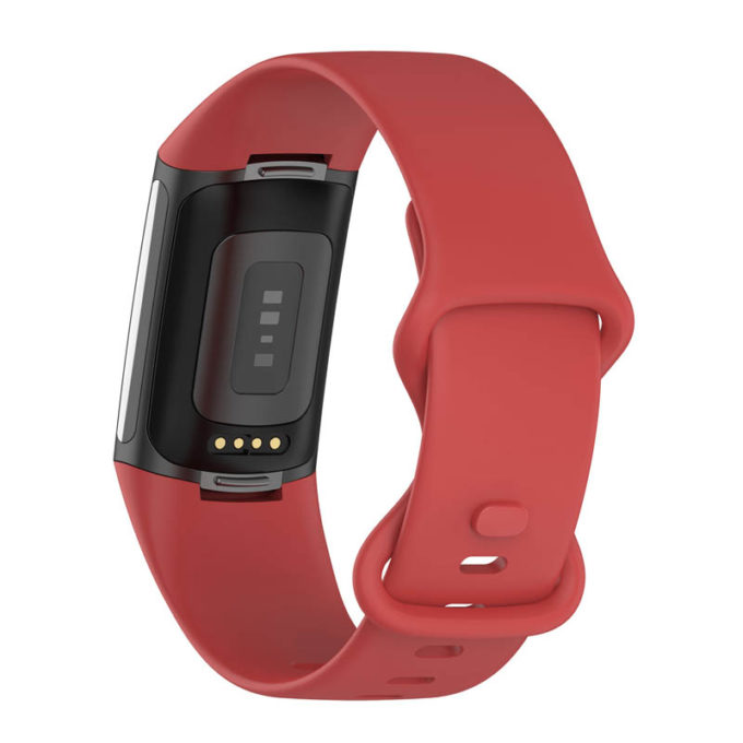 Fb.r73.6 Back Red StrapsCo Rubber Infinity Band For Fitbit Charge 5 Silicone Strap
