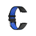 Fb.r75.1.5 Alt Black & Blue StrapsCo Sport Band For Fitbit Charge 5 Silicone Rubber Strap