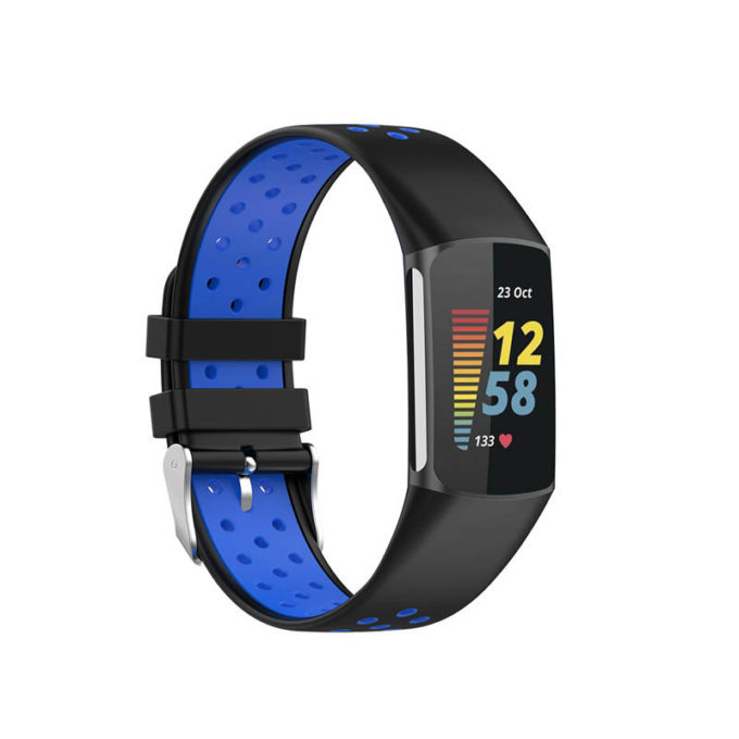 Bracelet de sport pour Fitbit Charge 5, bracelet resp., bleu fcé/gris