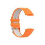Fb.r75.12.7 Alt Orange & Grey StrapsCo Sport Band For Fitbit Charge 5 Silicone Rubber Strap