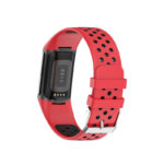 Fb.r75.6.1 Back Red & Black StrapsCo Sport Band For Fitbit Charge 5 Silicone Rubber Strap