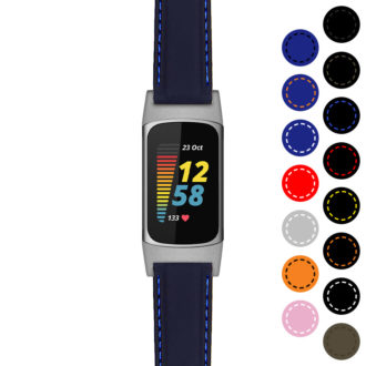 fbx5.pu1 Rubber Strap w Stitching for Fitbit Charge 5