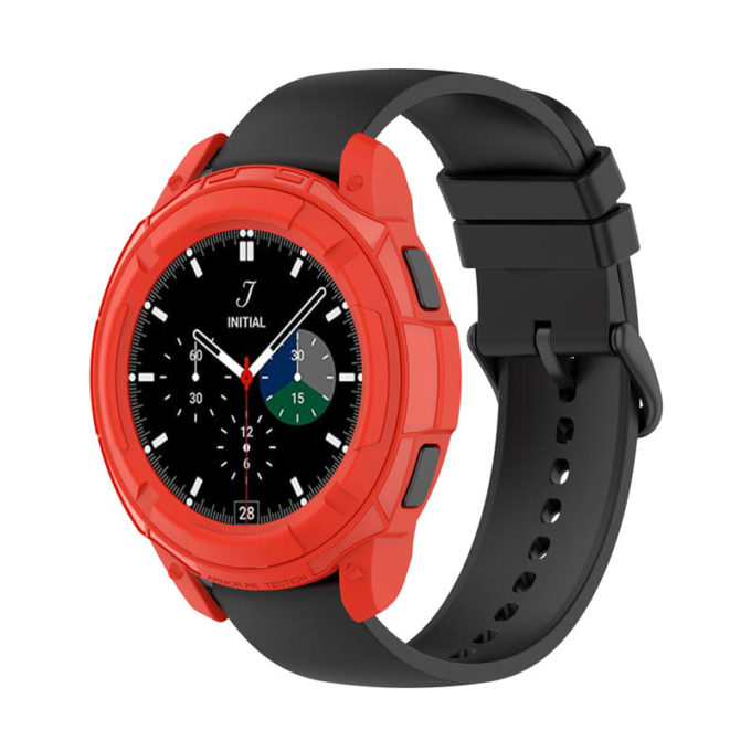 S.pc7.6 Alternate Red StrapsCo Protective Case For Samsung Galaxy Watch 4 TPU Shield Guard