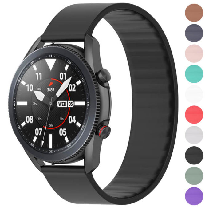 g.r57.22 Gallery Black StrapsCo Silicone Strap for Garmin Venu 2S Vivomove 3S Vivoactive 4S