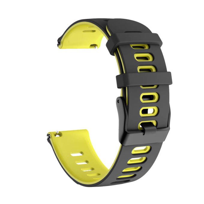 G.r58.1.10.20 Angle Black & Yellow StrapsCo Silicone Band For Garmin Forerunner 245 645 Vivoactive 3 Vivomove