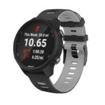 G.r58.1.7.20 Main Black & Grey StrapsCo Silicone Band For Garmin Forerunner 245 645 Vivoactive 3 Vivomove