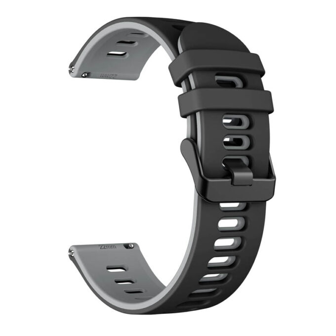 G.r58.1.7.22 Angle Black & Grey StrapsCo Silicone Band For Garmin Vivoactive 4 Rubber Watch Strap