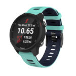 G.r58.11.5.20 Main Aqua & Midnight Blue StrapsCo Silicone Band For Garmin Forerunner 245 645 Vivoactive 3