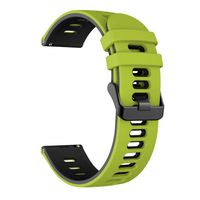 G.r58.11a.1.22 Angle Green & Black StrapsCo Silicone Band For Garmin Vivoactive 4 Rubber Watch Strap