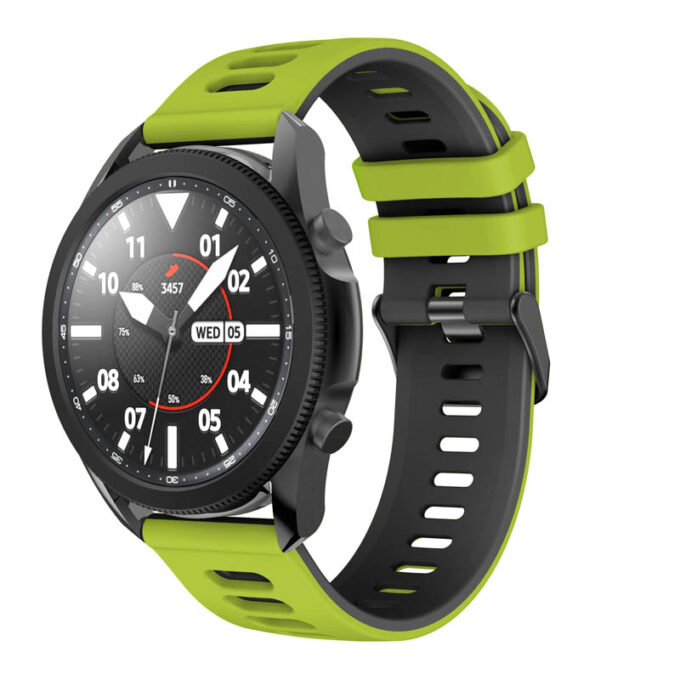 G.r58.11a.1.22 Main Green & Black StrapsCo Silicone Band For Garmin Vivoactive 4 Rubber Watch Strap