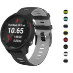 G.r58.20 (Green And Black)StrapsCo Silicone Band For Garmin Forerunner 245 645 Vivoactive 3 Vivomove Vivomove 3 HR