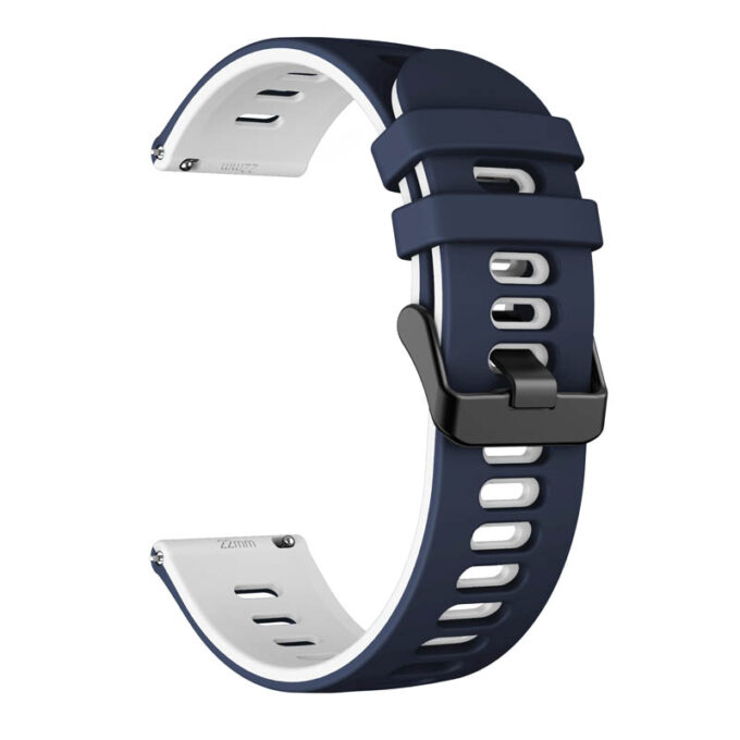 G.r58.5.22.22 Angle Blue & White StrapsCo Silicone Band For Garmin Vivoactive 4 Rubber Watch Strap