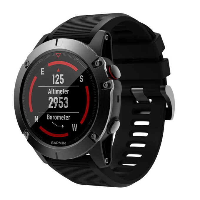 G.r70.1 Main Black StrapsCo Silicone Strap For Garmin Fenix 5X
