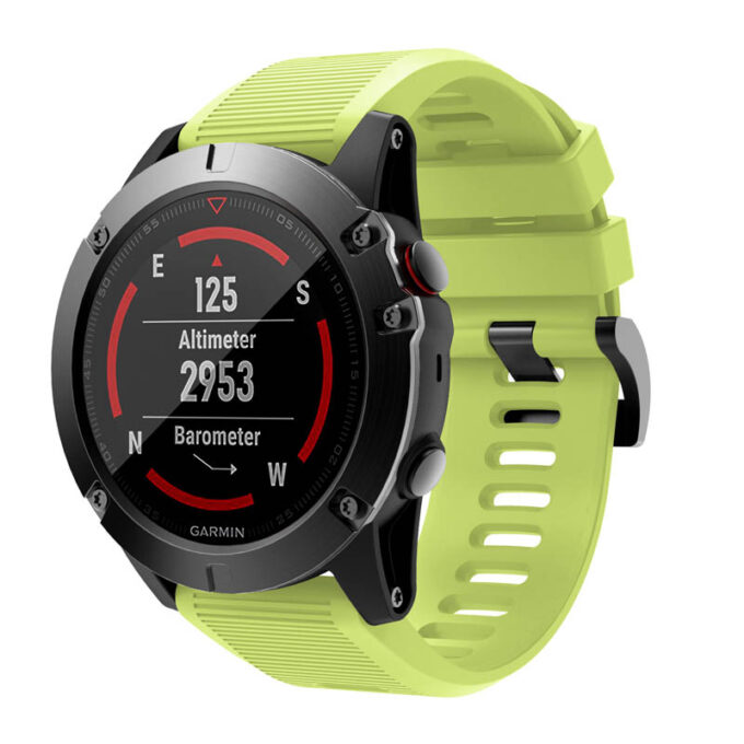 G.r70.11 Main Lime Green StrapsCo Silicone Strap For Garmin Fenix 5X