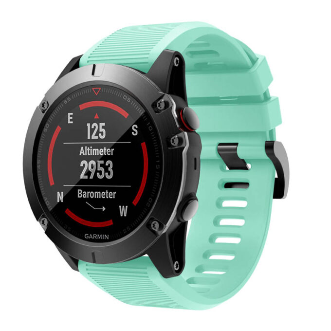 G.r70.11a Front Mint Green StrapsCo Silicone Strap For Garmin Fenix 5X