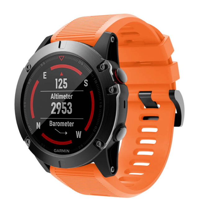 G.r70.12 Main Orange StrapsCo Silicone Strap For Garmin Fenix 5X