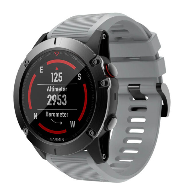 G.r70.7 Main Grey StrapsCo Silicone Strap For Garmin Fenix 5X