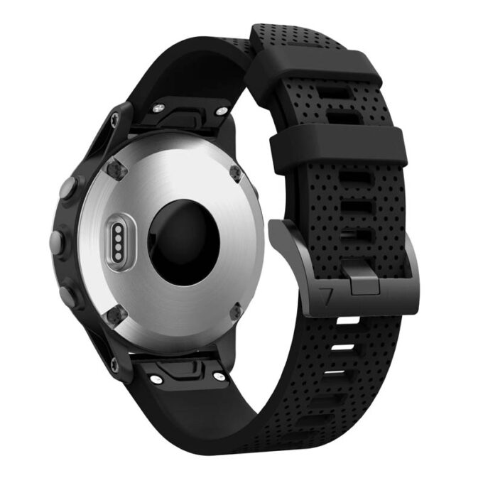 g.r72.1 Back Black StrapsCo Silicone Strap for Garmin Fenix 5 5 Plus 6 Forerunner 935 Quatix 5 Approach S60 Instinct