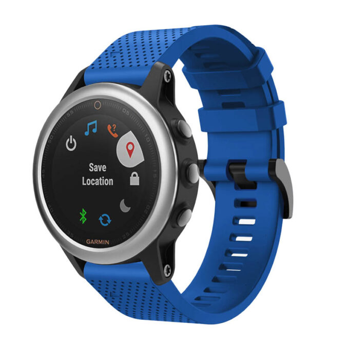 g.r72.5 Main Blue StrapsCo Silicone Strap for Garmin Fenix 5 5 Plus 6 Forerunner 935 Quatix 5 Approach S60 Instinct