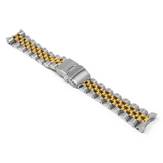 m.sk8 .2t Angle Silver Yellow Gold StrapsCo Stainless Steel Angus Jubilee Bracelet for Seiko SKX007 SKX009 SKX011