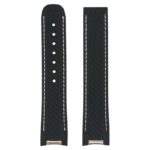 r.om5 .1 Main Black StrapsCo Silicone Rubber Strap for Omega Seamaster Aqua Terra with White Stitching