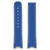 r.om5 .5 Main Blue StrapsCo Silicone Rubber Strap for Omega Seamaster Aqua Terra with White Stitching