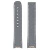 r.om5 .7 Main Grey StrapsCo Silicone Rubber Strap for Omega Seamaster Aqua Terra with White Stitching