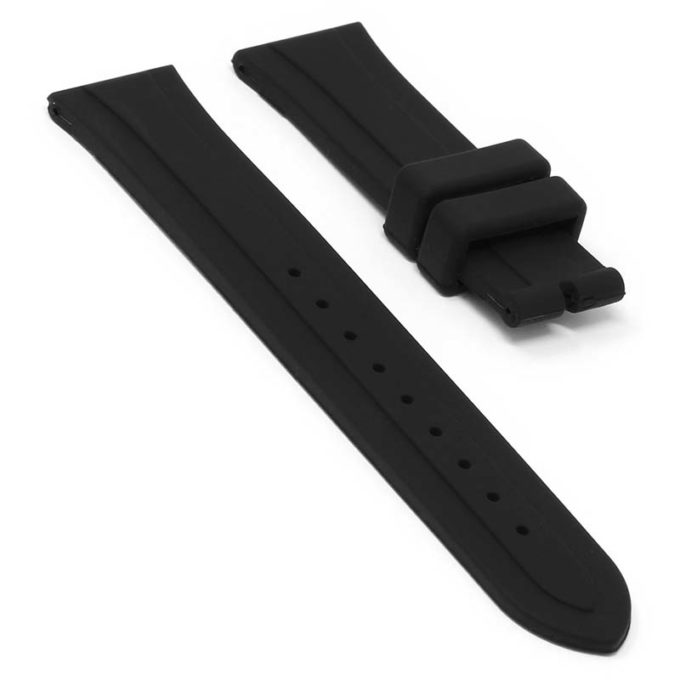 r.tud1 .1 Angle Black StrapsCo Classic Silicone Rubber Sport Watch Band Straps for Tudor Watches