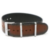 Sp.dn7a.2 Round Mahogany StrapsCo Woodland Single Pass NATO Strap Genuine Italian Leather Band