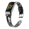 fb.l50.1 Main Dark Floral strapsco Vented Smooth Leather Strap for Fitbit Charge 5