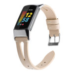 fb.l50.17 Main Beige strapsco Vented Smooth Leather Strap for Fitbit Charge 5