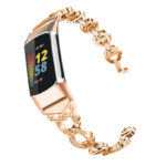 fb.m157.rg Alt Rose Gold strapsco Rhinestone Circle Link Bracelet for Fitbit Charge 5