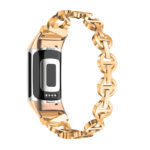 fb.m157.rg Back Rose Gold strapsco Rhinestone Circle Link Bracelet for Fitbit Charge 5