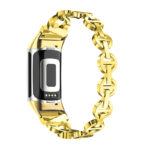 fb.m157.yg Back Yellow Gold strapsco Rhinestone Circle Link Bracelet for Fitbit Charge 5