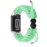 fb.ny46.11 Back Bright Green strapsco Nylon Braided Paracord Strap for Fitbit Charge 5