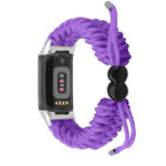 fb.ny46.18 Back Purple strapsco Nylon Braided Paracord Strap for Fitbit Charge 5