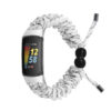 fb.ny46.22 Main White Grey strapsco Nylon Braided Paracord Strap for Fitbit Charge 5